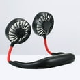 thumbnail image 4 of Ventilador personal manos libres con diseño de auriculares, portátil, con banda para el cuello, mini ventilador con USB recargable para viajes, exteriores y oficina (negro), 4 of 7