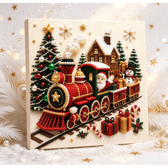 Premium 3D Pearl Christmas Wall Art Kit, Christmas Pearl Art Kits for Adults & Beginner, 3D Pearl Painting Kits