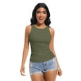 thumbnail image 5 of Womens Sleeveless Ribbed Fitted Tank Top Racerback Crew Neck Casual Vest, 5 of 6