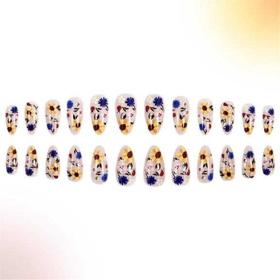 24pcs Press On Nails Short Almond Thanksgiving False Nails Stick on Nails Manicure Fall Nails Art for Elegant Women