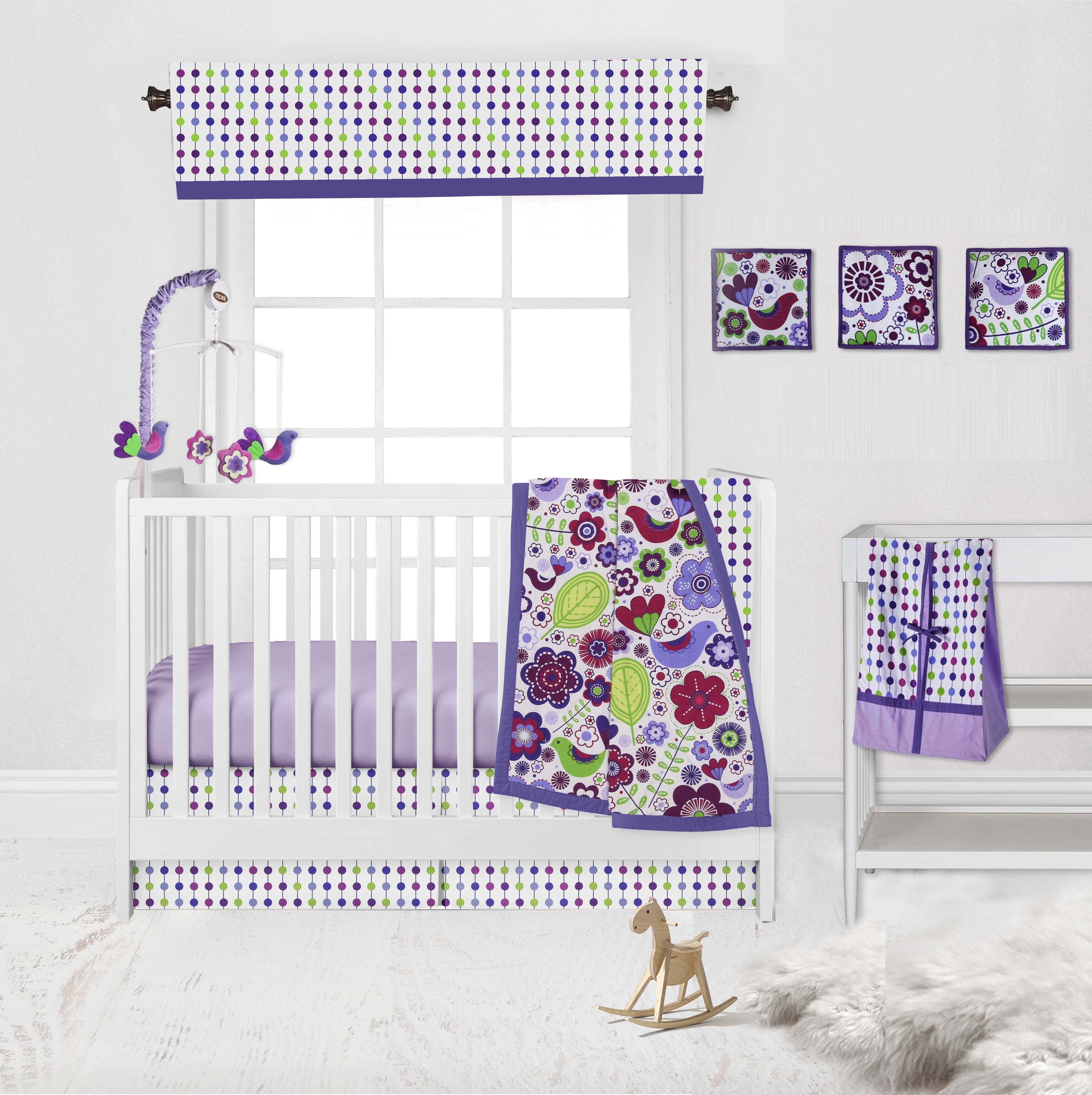 Bacati - Botanical Purple Musical Baby Crib Mobile