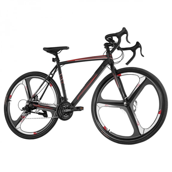 Black Road Bike Racing Bicycle 700C Shimano 21 Speeds Carbon Steel Frame Disc Brake For Urban Commuting