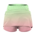 thumbnail image 4 of Bjutir Womens Skirt Casual Elastic Yoga Skirt Color Sports Shorts Lightweight High Waisted Tight Print Jogging Green S, 4 of 5