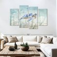 thumbnail image 3 of Elephant Stock Undersea Turtle Wall Art - Horizontal Multi Panel Canvas - Living Room Wall Decor - Animal Multi Panel - Blue And Beige Decor By Danhui Nai - 84" x 54", 3 of 8