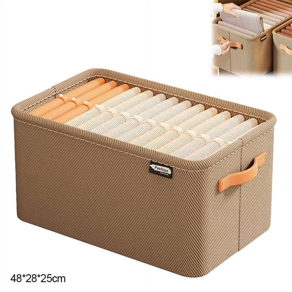 Large Fabric Storage Bins for Shelves, Closet Organizer Bins Burlap Storage Baskets Closet Storage Bins Cloth Organizer with Handles
