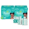 Pampers Baby Dry Disposable Baby Diapers Size 6, 2 Month Supply (2 x 144 Count) with Sensitive Water Based Baby Wipes, 12X Pop-Top Packs (864 Count)