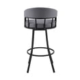 thumbnail image 5 of Armen Living Palmdale 30" Swivel Faux Leather Bar Stool-Color:Slate Grey / Black, 5 of 10