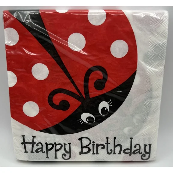 Little Ladybug Lady Bug Insect Animal Birthday Party Paper Luncheon Napkins