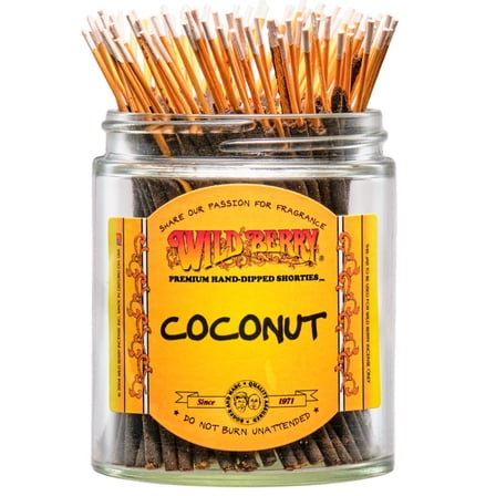 20x Wild Berry Shorties 4" Incense Sticks - Coconut - USA Made Hand Dipped Wildberry