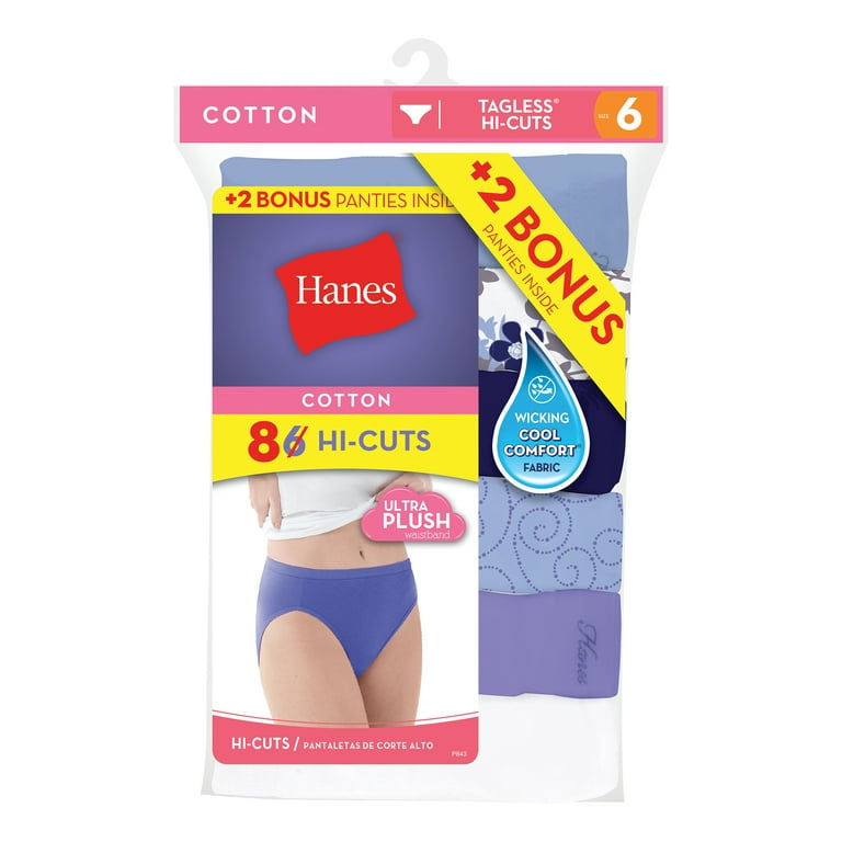 Hanes Women's Soft Cotton Tagless Hi Cut Panty, Multiple Pack Sizes  Available, Assorted 10-Pack, 6 : Buy Online at Best Price in KSA - Souq is  now : Fashion