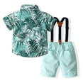 thumbnail image 2 of Uccdoo 2Pcs Kids Toddler Boy Summer Shirt Tops+ Shorts Baby Beach Clothes Outfit Set 1-6T, 2 of 8
