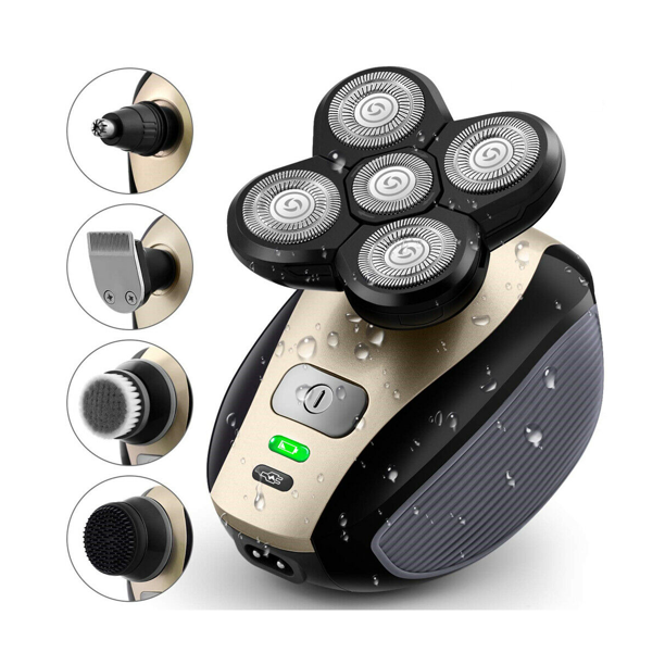 Rotary Electric Shaver Rechargeable Bald Head Shaver Beard Trimmer 5 IN