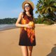 thumbnail image 3 of Fotbe Fiery Orange Flames Energy Vestido de Verano sin Mangas para Mujer – Vestido Midi Línea A, Estilo Camiseta Floral, Vestido Playero Casual y Fluido, 3 of 7