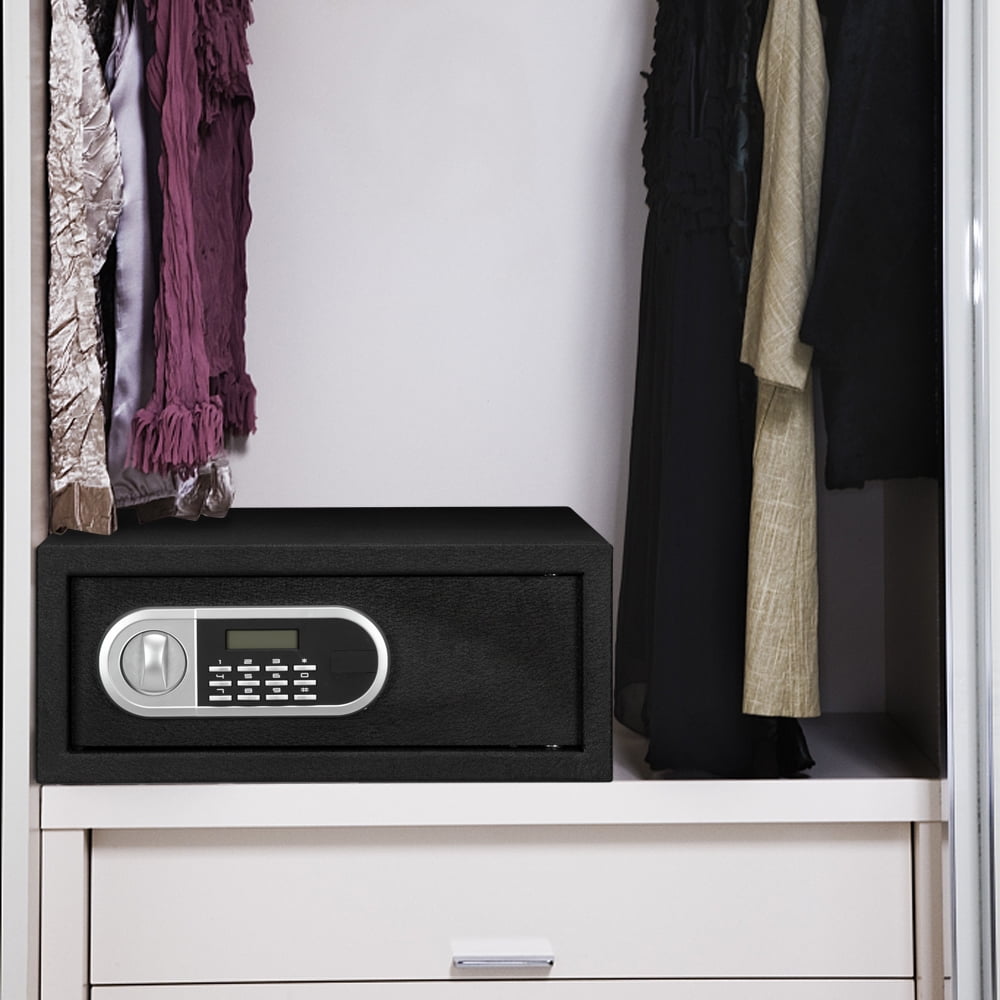 Lowestbest Steel Plate Electronic Code Safe, Valuables Safe for Private Household or Commercial Use, Black