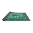 thumbnail image 2 of Ahgly Company Indoor Square Medallion Turquoise Blue Traditional Area Rugs, 3' Square, 2 of 4