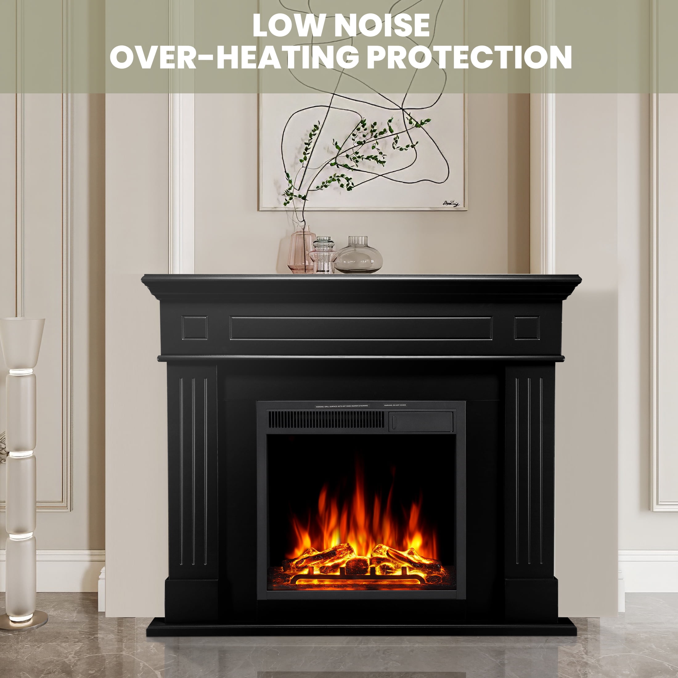 KISSAIR 39.57" x 43.31" Freestanding Remote Controlled 1500W Electric Fireplace