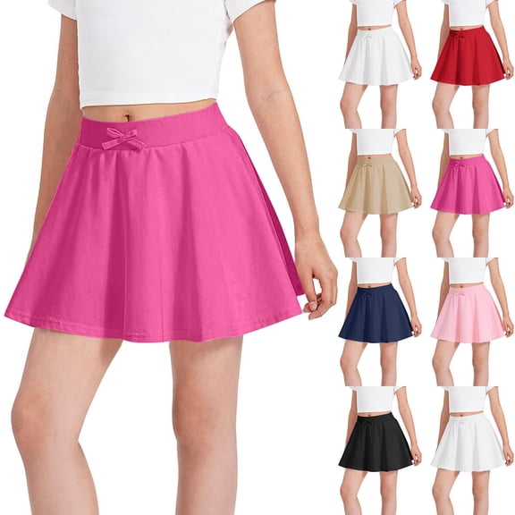 Girls Skirts Kids Casual Mini Skorts Toddler Athletic Uniform Skirts with Pockets