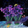 thumbnail image 6 of Unique Bargains 2pcs Large Aquarium Plastic Plants Tall Aquarium Plants for Fish Tanks Decor 20.47" Height Purple Green, 6 of 6