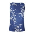 thumbnail image 5 of USSUMA Summer Tops for Women Trendy Fake Denim Tank Top Sleeveless Dressy Shirts Blouses Round Neck Women's Tops Summer 2022 Floral Print Casual Tshirts Tunic Plus, 5 of 8