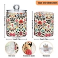 thumbnail image 5 of Yayeee 4 Pack Qtip Holder Bathroom Cotton Swab Canister with Lid Clear Dispenser Set, Beige Red Floral, 5 of 6