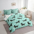 thumbnail image 3 of Manfei Kawaii Dachshund Kids Twin Bedding Sets 7-Piece, Cute Cartoon Dog Bedding Comforter Set, Animal Lover Reversible Sheet Sets, Super Cozy Room Decor, 3 of 7