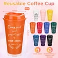 thumbnail image 2 of Paquete de 20 vasos de café reutilizables de plástico Skylety, 470 ml, multicolor, 2 of 7