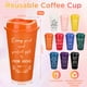 thumbnail image 2 of Paquete de 20 vasos de café reutilizables de plástico Skylety, 470 ml, multicolor, 2 of 7
