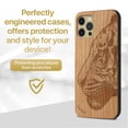 thumbnail image 2 of Case Yard Wooden Case Outside Soft TPU Silicone, Slim Fit Shockproof Wood Protective Phone Cover for Girls Boys Men and Women, Supports Wireless Charging Bengal Tiger Design case for iPhone-11-Pro, 2 of 7