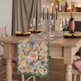 thumbnail image 2 of Table Runners 70 Inches Long Dress Scarves, Green Boho Flower Farmhouse Coffee/Dining/Kitchen Table Decor, Holiday Table Runner, Spring Watercolor Country Floral Plant 13x70 Inch, 2 of 9