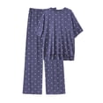 thumbnail image 2 of MINTREUS Lounge Sets for Women Knit Short Sleeve Tops and Long Pants Soft Comfy Pajamas Set Oversized 2 Piece Outfits S-4X, 2 of 8