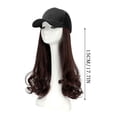 thumbnail image 4 of LINMOUA Casquette de Baseball avec Extensions de Cheveux Longue Coiffure Bouclée Ajustable Perruque Amovible Chapeau 17.7 Pouces pour Femme Fille, 4 of 5