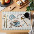 thumbnail image 2 of Blue Gnomes Placemats Set of 4 Coffee Snowflake Winter Checkered Rustic Place Mats Indoor Wipeable Table Mats Washable Cloth Dining Table Placemats for Kitchen Holiday Party Home Decor 13x19 Inch, 2 of 9