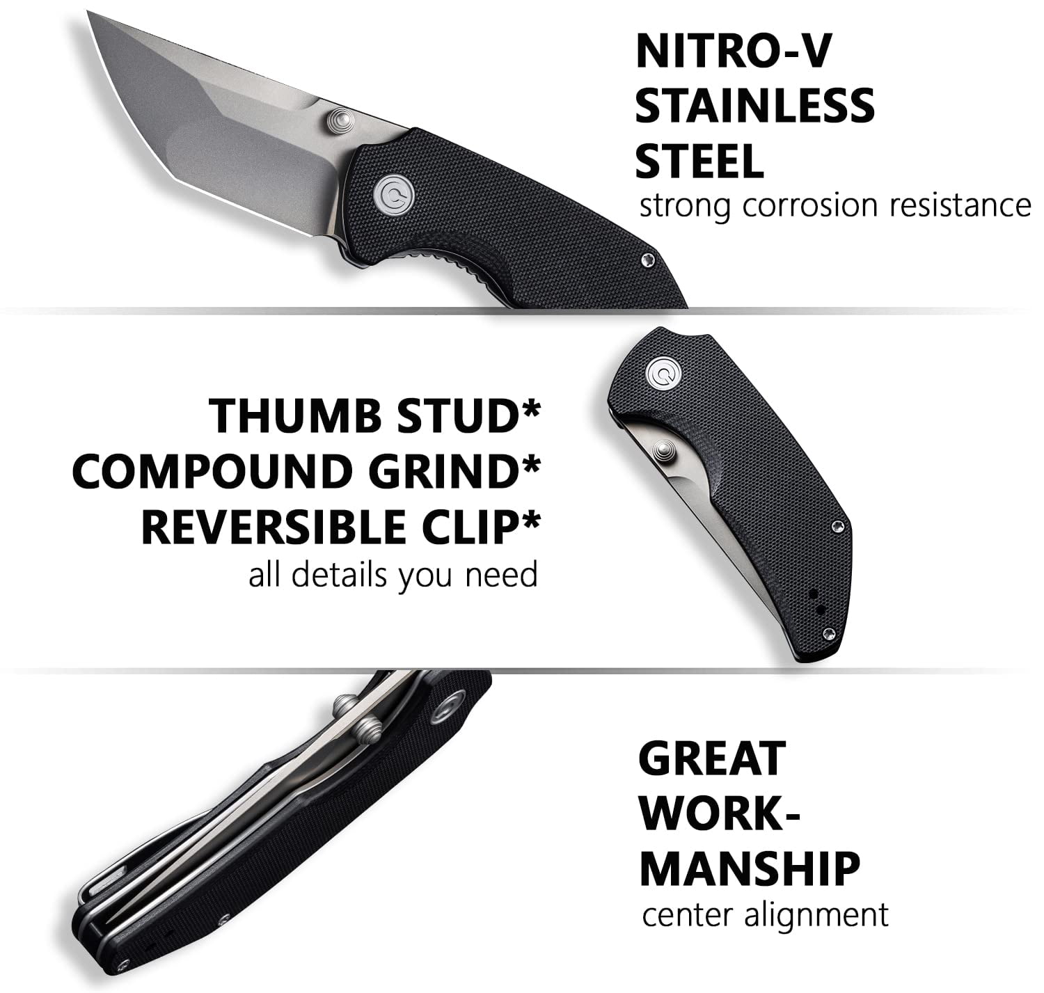 CIVIVI Thug 2 Pocket Knife Folding Knife for EDC C20028C-2