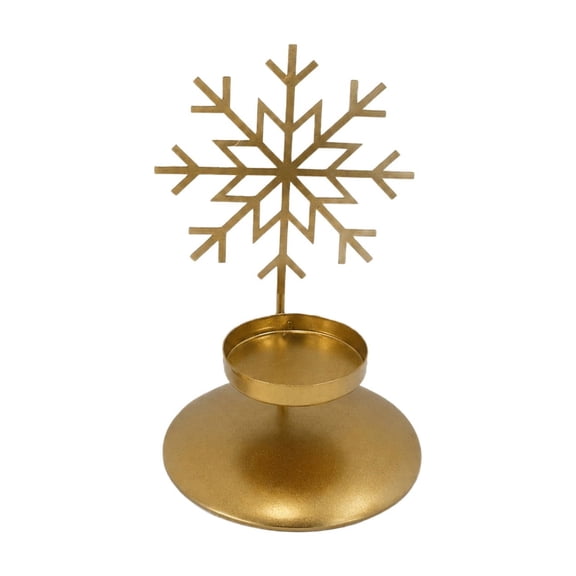 Qholemyo Gold Iron Snowflake Star Candleholder Tabletop Ornament Home Decor For Christmas Holiday
