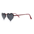 thumbnail image 6 of Womens Hippie Bubbly Heart Shape Half Rim Metal Lolita Sunglasses Red - Black, 6 of 7