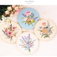 thumbnail image 3 of Yazoeia Beginner Embroidery Kits, Embroidery Starter Kits with Flower Bouquet Patterns, Embroidery Materials Clothes Colored Threads Needles Hoops Instructions S130 One size CJC912-149204, 3 of 9
