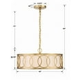 thumbnail image 3 of Crystorama Libby Langdon for  Graham 6 Light Antique Gold Chandelier - 18"W x 8"H, 3 of 9