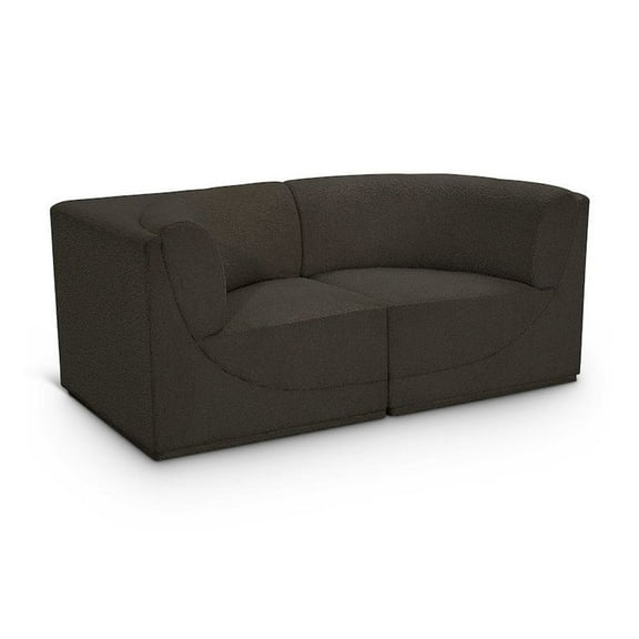 Meridian Furniture Ollie Brown Boucle Fabric Modular Sofa