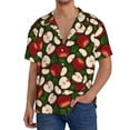 thumbnail image 3 of Fotbe Red Fruit print Short Sleeve Button Down Shirts for Men Casual Summer Beach Wrinkle Free Shirt-Small, 3 of 7