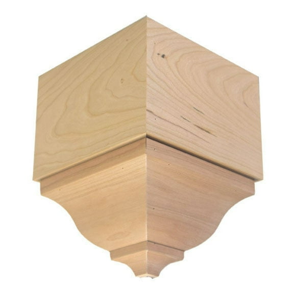 Hardwood Crown Molding Outside Corner Block EWCR83, Cherry