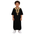 thumbnail image 3 of Glisme Boys Graphic Tees Kids African Classic Childrens Dashiki Casual Loose Shirt Gown For Boys Girls Black T-Shirt Size 4-5 Years, 3 of 5