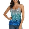 thumbnail image 2 of PrettyGuide Glitter Sequin Tops for Women Shimmer Sparkle Camisole Holiday Party Tank Top Sexy Club Vest, 2 of 6