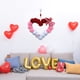 thumbnail image 3 of Guirnalda de pompones suaves con corazones acrílicos, decoración de San Valentín para habitaciones románticas, fiestas, repisas de chimenea, cabeceros y barandillas, 3 of 7