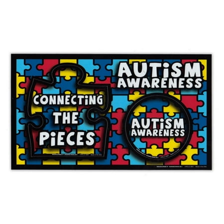 Pictures Autism Magnetic Picture Frame - Autism Awareness (Puzzle Piece Design) - Refrigerator Magnet - 9