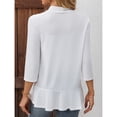 thumbnail image 6 of Sheghy Womens Tops 100%Cotton Casual Solid Long Sleeve Spring Cardigan Top White S, 6 of 9