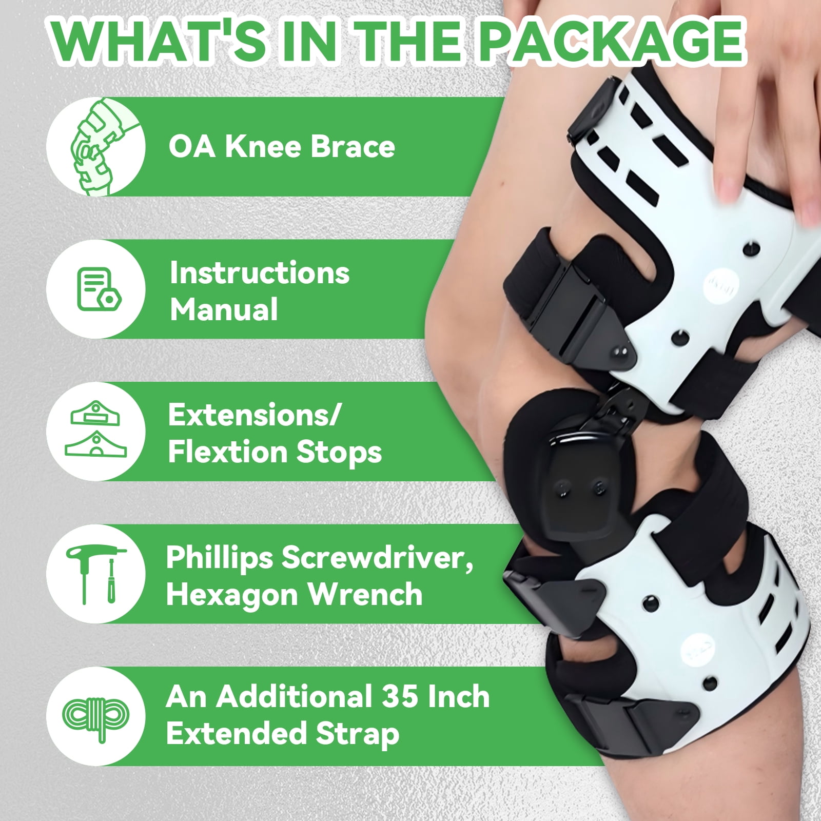 Orthomen White OA Unloader Knee Brace Arthritis Pain for Women and Men (Right)