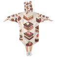 thumbnail image 2 of FORMRS Wearable Blanket Hoodie with Sleeves for Kids Cozy Flannel Sweatshirt, Cute Chocolate Cakes, 2 of 7