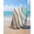 thumbnail image 4 of Green Brown Ombre Beach Towels Oversized Super Absorbent,Modern Geometric Abstract Aesthetic Cream Lightweight Bath Towel Quick Dry Sets For Bathroom/Pool/Rv Camping/Beach Play/Gym Room 23"x47", 4 of 8