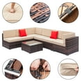 thumbnail image 6 of Zimtown 7-Piece Outdoor Sectional Sofa, Wicker Conversation Set with Iron Frame & Thick Cushions, 6 of 8