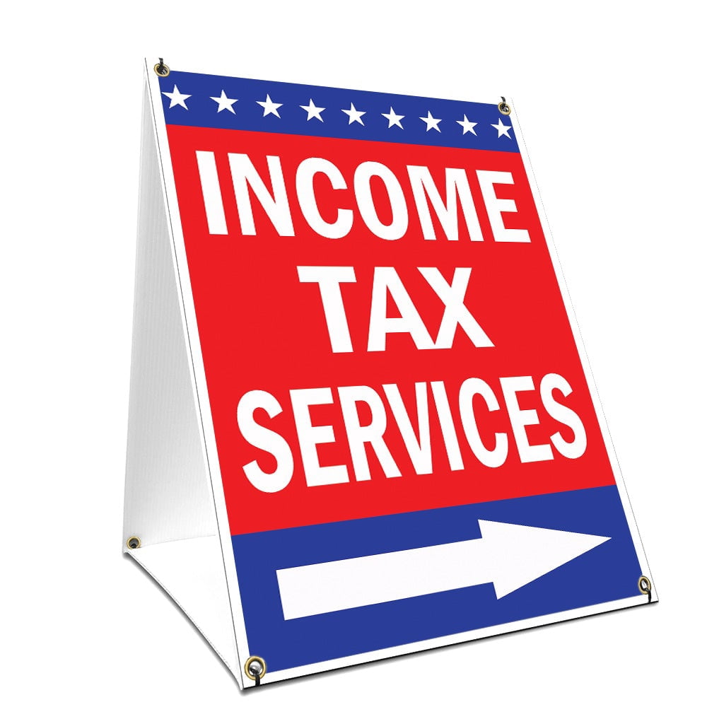 A-frame Sidewalk Income Tax E-file With Arrow Sign With Graphics On Each  Side - Walmart.com